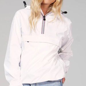 O8 LIFESTYLE Unisex Packable Windbreaker Jacket in White